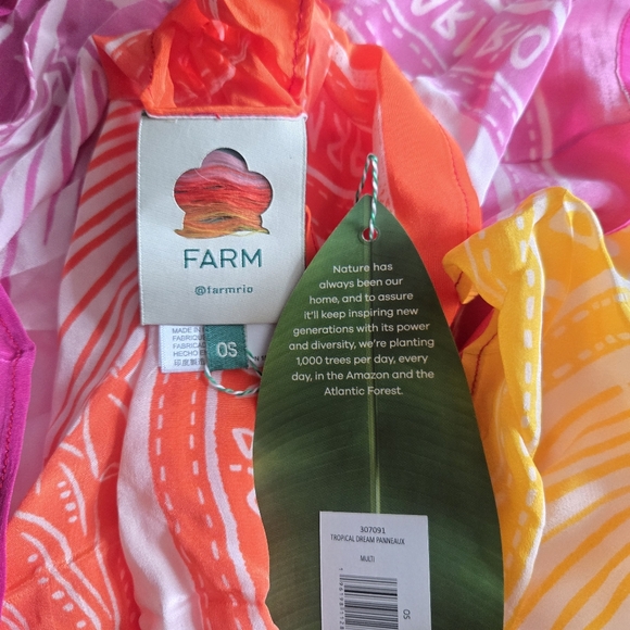 New Farm Rio Tropic Dream Printed Pareo Swim Beach Cover-Up One Size NWT - Picture 12 of 12